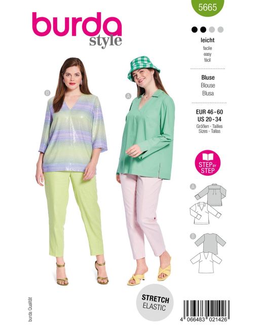 Pattern for a women's loose tunic in size 46-60 5665