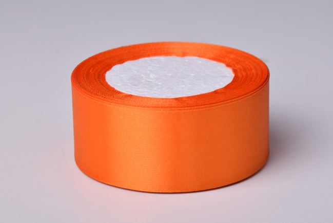 Satin ribbon in orange color 4 cm 06226