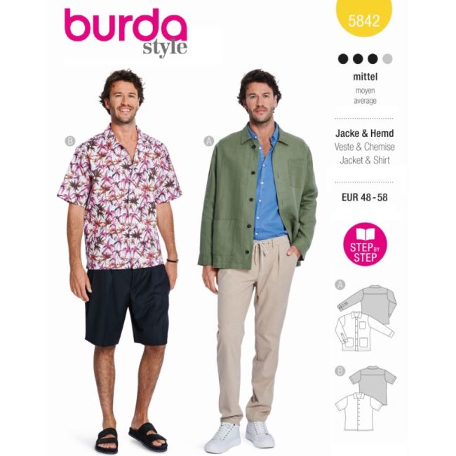 Men's shirt cut in size 48-58 5842