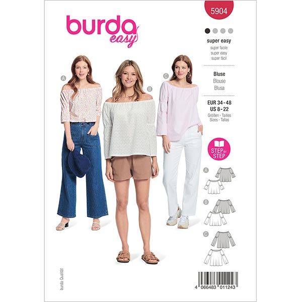Women's blouse cut loose blouse in size 34-48 5904