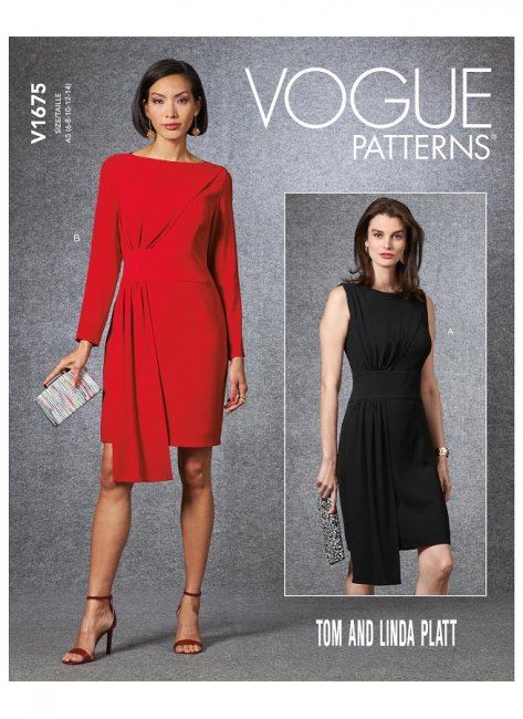 Vogue cut for a luxury dress in size 40-48 V1675-E5