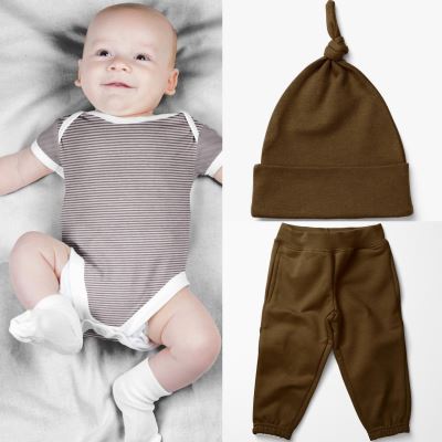 Cotton knitwear from the BABY collection with brown stripes 18489/055 (2)