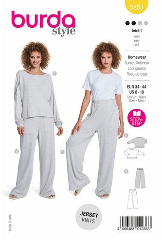 Cut for trousers and sweatshirt in size 34-44 5853