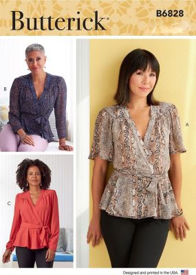 Butterick cut for women's blouse in size 32-40 B6828-A5