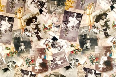 Christmas decorative fabric with digital print of girls 1094/015
