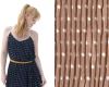 Chiffon in beige color with pleats and polka dots 15209/053