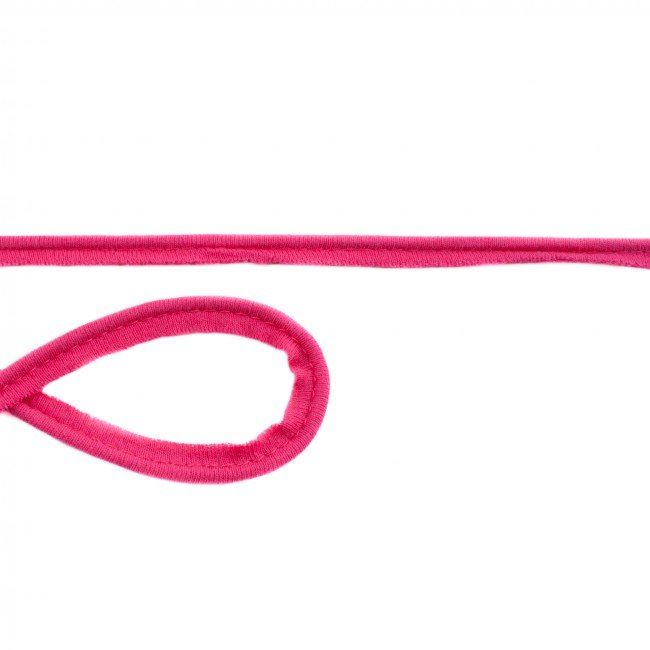 Cotton knitted piping in deep pink color 43697