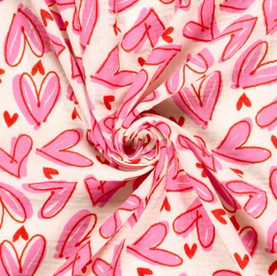 Cream-colored muslin with heart print 25374/051 (4)