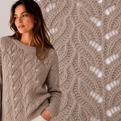 Light brown knit fabric with decorative pattern AVFD7127/04 Light brown knit fabric with decorative pattern AVFD7127/04