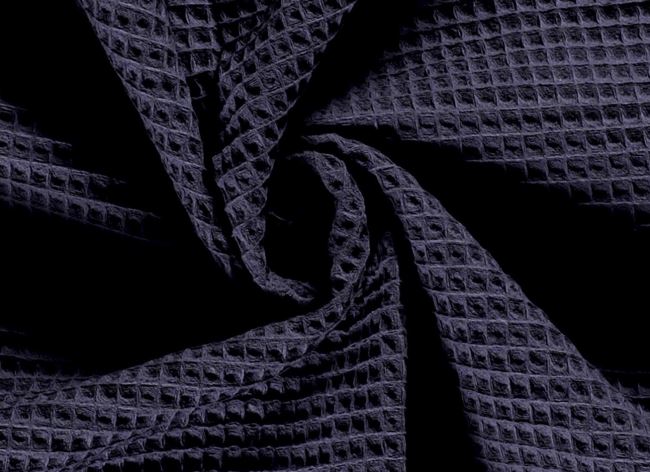 Waffle fabric in dark blue color 02903/008