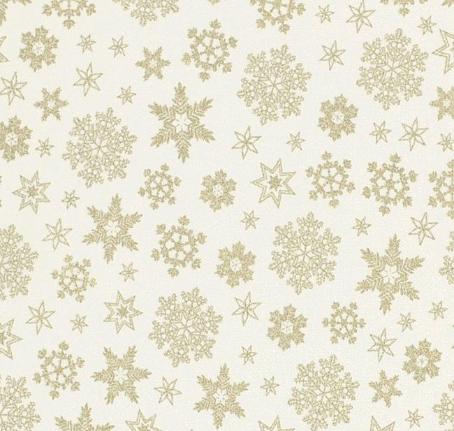 Christmas cotton fabric in cream color with snowflake print 20708/051