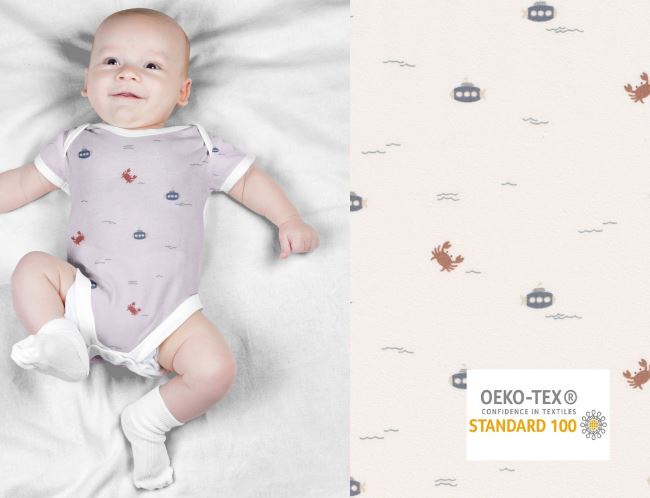 Cotton knitwear from the BABY collection cream with an underwater world print 19440/051