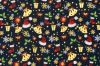 Christmas fabric made of cotton in blue color with thematic print 22705/008