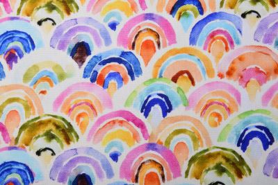 Canvas cover fabric with rainbow digital print 20969/034
