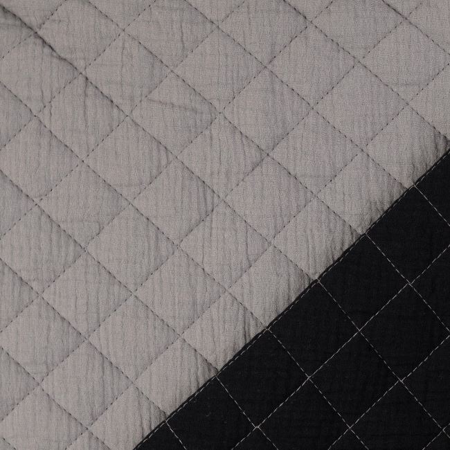 Cotton muslin stitching in gray and black 209884.0801