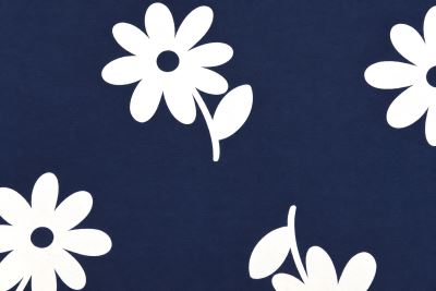 1 m French Terry tracksuit in dark blue with floral print DS-KUP132