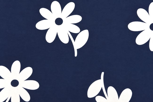 1 m French Terry tracksuit in dark blue with floral print DS-KUP132