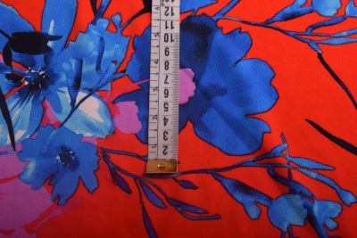 Chiffon in red with flower print TU23412 (3)