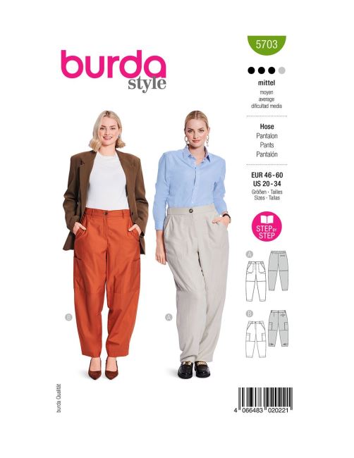 Cut for women's wide trousers in size 46-60 5703