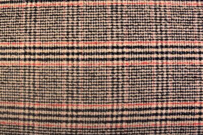 Wool coat fabric in beige color with check pattern TI193