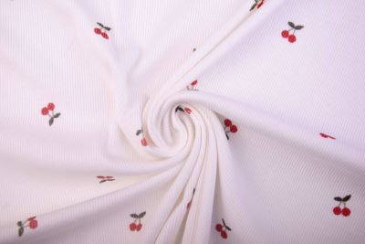 Ribbed cotton knit in cream color with cherry print 23569/051 (3)
