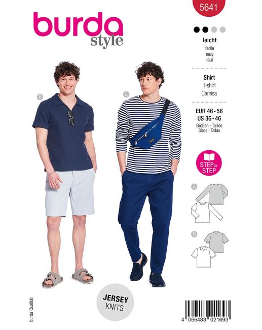 Cut for men's T-shirt in size 46-56 5641