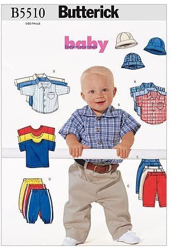 Cut Butterick Infant T-Shirt, Shirt, Pants & Hat Nb-Sml-Med B5510/NB