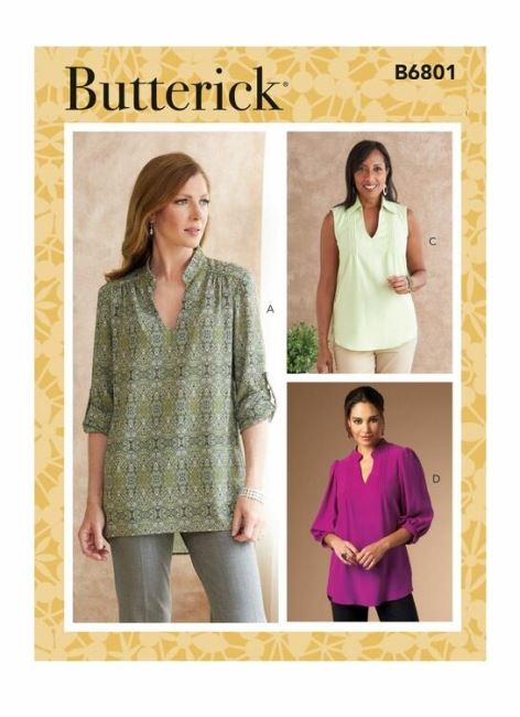 Butterick cut for blouse in sizes XL-XXXL B6801-RR