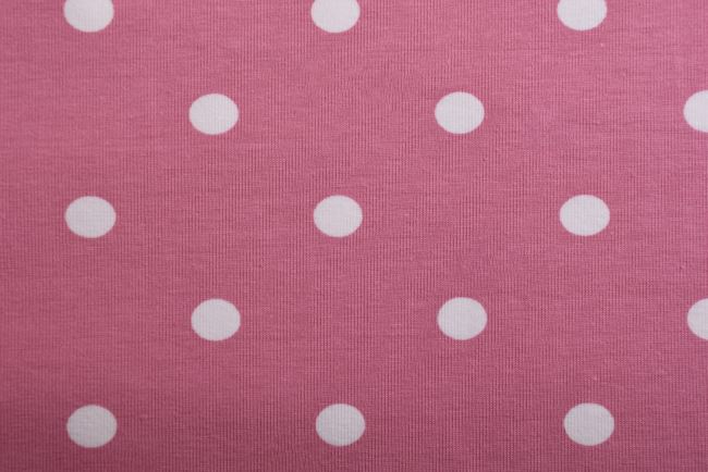 Cotton knitwear in pale pink color with polka dot print 11810/014