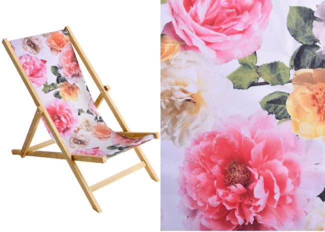 Lounger fabric, width 150 cm, with rose print LH11