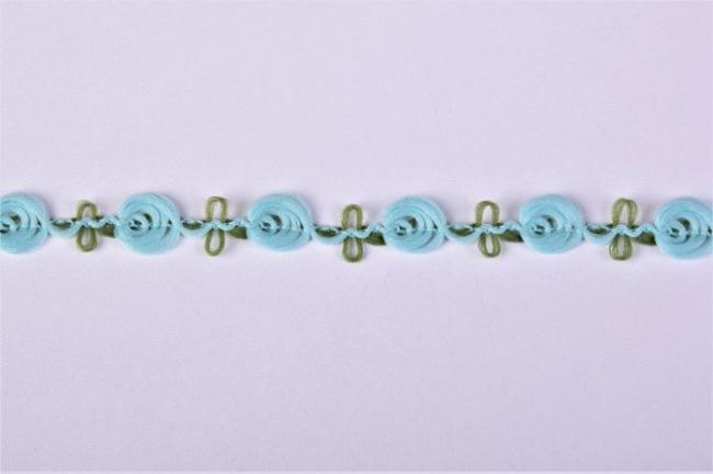 Decorative braid in turquoise-green color 11459