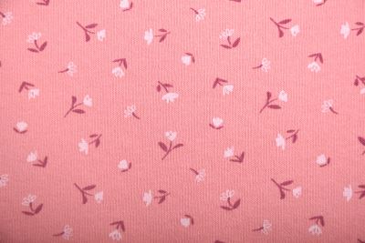 1 m combed tracksuit in salmon color with flower print DS-KUP133