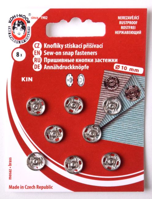Patent - press button silver 10 mm 18040770