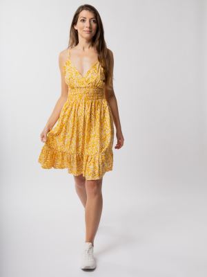 Summer dress on straps with a print of small flowers SAT03