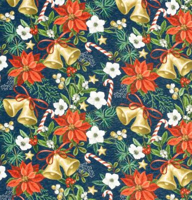 Brushed Tracksuit with Digital Christmas Bells and Flowers Print 22712/008 Brushed Tracksuit with Digital Christmas Bells and Flowers Print 22712/008