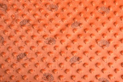 Minky fleece in brick color with hedgehog print 15875/445 (1)