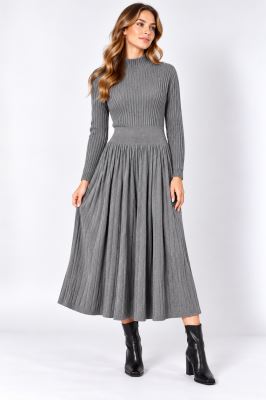 Knitted dress in light gray color ITA-SAT03 Knitted dress in light gray color ITA-SAT03
