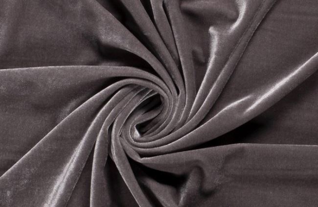 Clothing velvet with gloss in gray color 03348/054