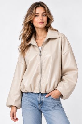 Leather jacket in beige color ITA-BU06 Leather jacket in beige color ITA-BU06