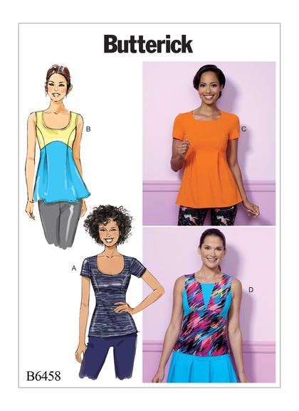 Butterick cut for women's t-shirts in sizes 32-42 B6458-A5