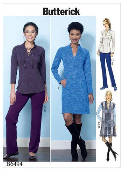 Butterick cut for women's clothing in sizes 42-52 B6494-E5